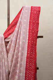 Light Red Pochampalli Cotton Ikat Saree - SRLRPCIS487