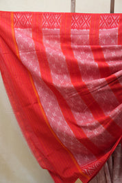 Light Red Pochampalli Cotton Ikat Saree - SRLRPCIS487