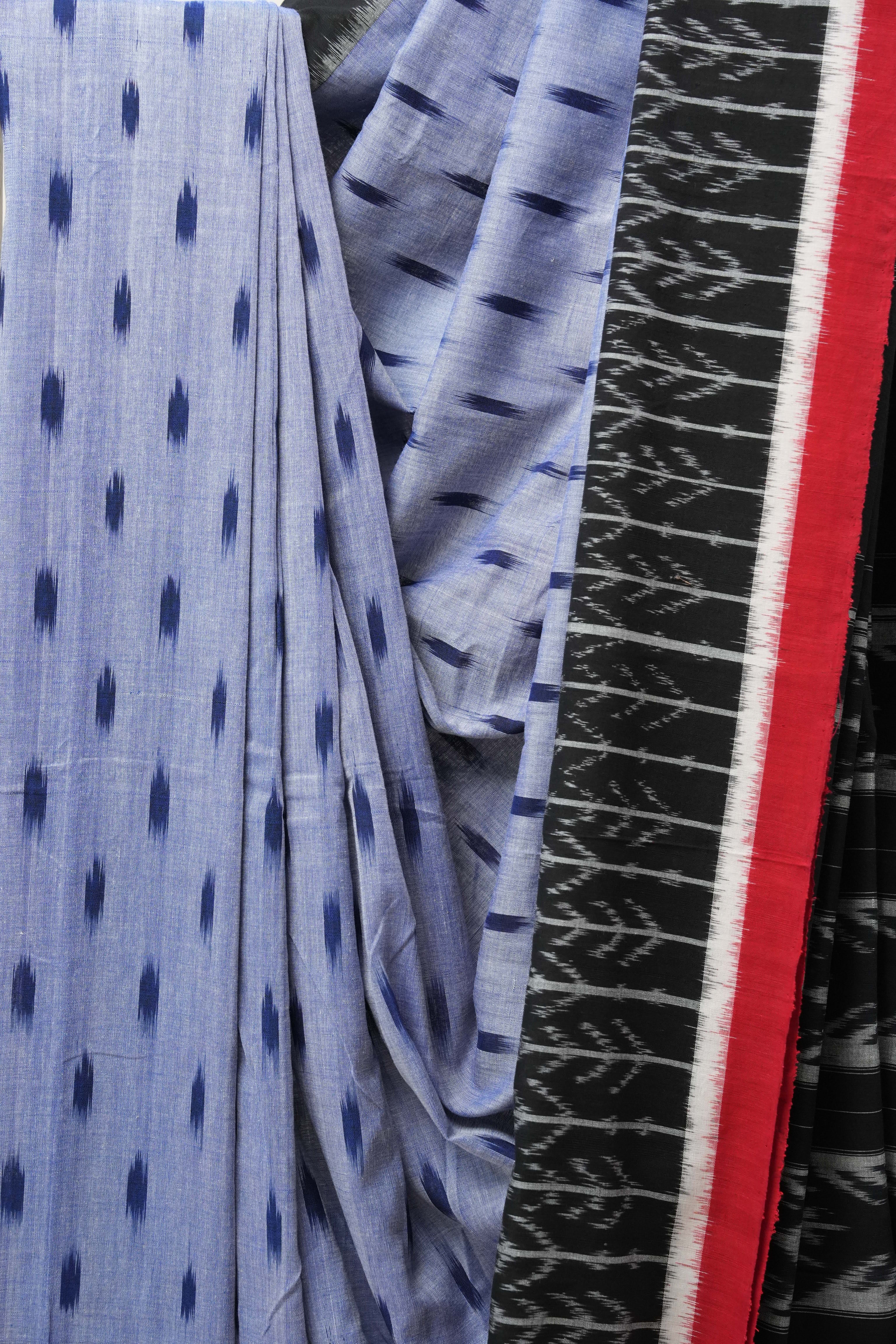 Blue Pochampalli Cotton Ikat Saree - SRBPCIS484