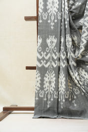 Grey Pochampalli Cotton Ikat Saree - SRGPCIS483