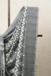 Grey Pochampalli Cotton Ikat Saree - SRGPCIS483