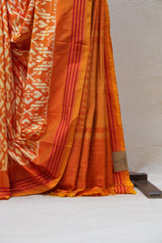 Orange Pochampalli Silk Ikat Saree - SROPSIS163