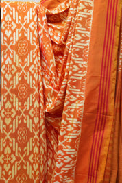 Orange Pochampalli Silk Ikat Saree - SROPSIS163