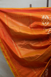 Orange Pochampalli Silk Ikat Saree - SROPSIS163