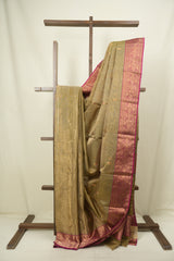 Golden Chanderi Tissue Silk Saree - SRGCTS370