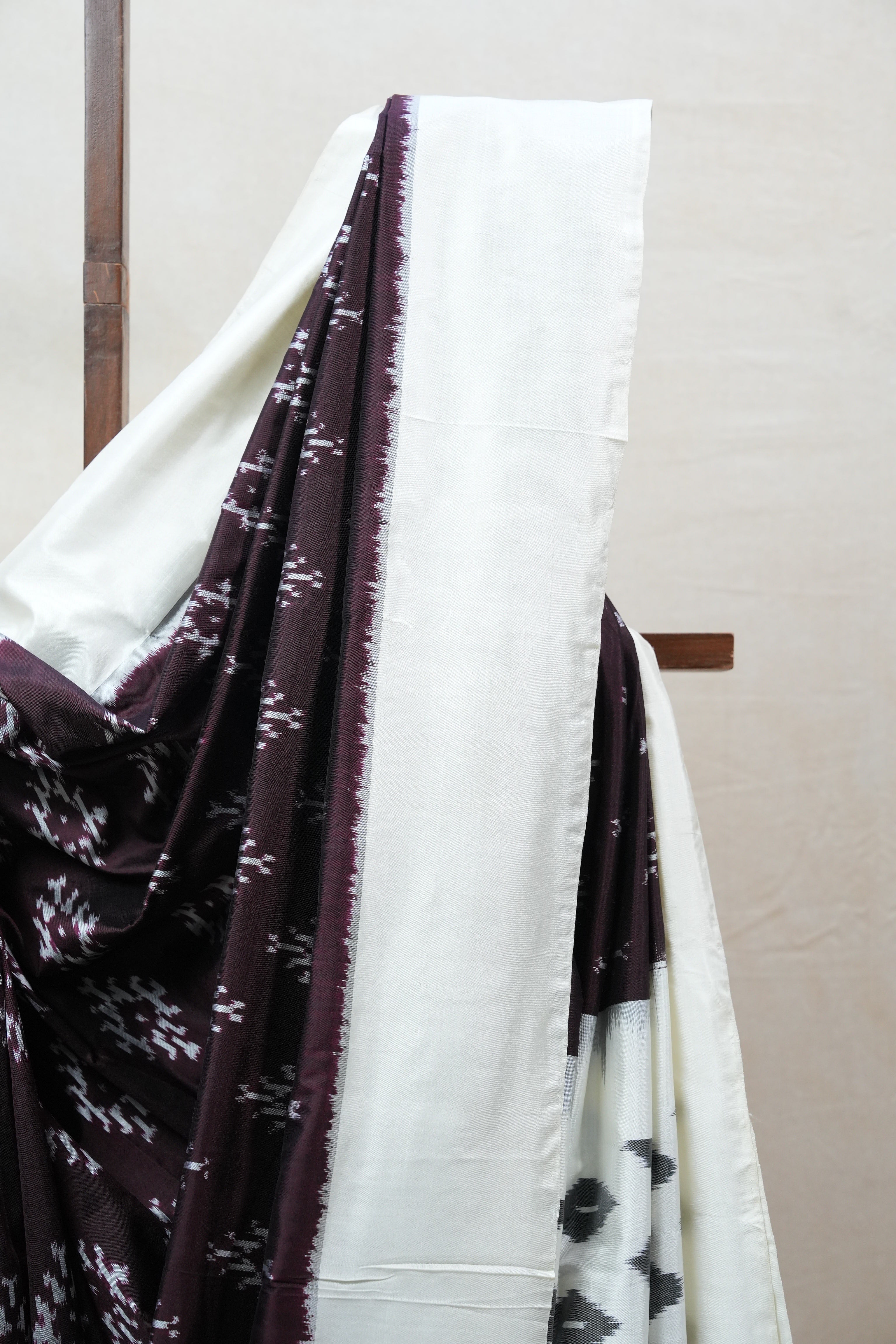Wine Pochampalli Silk Ikat Saree - SRWPSIS142
