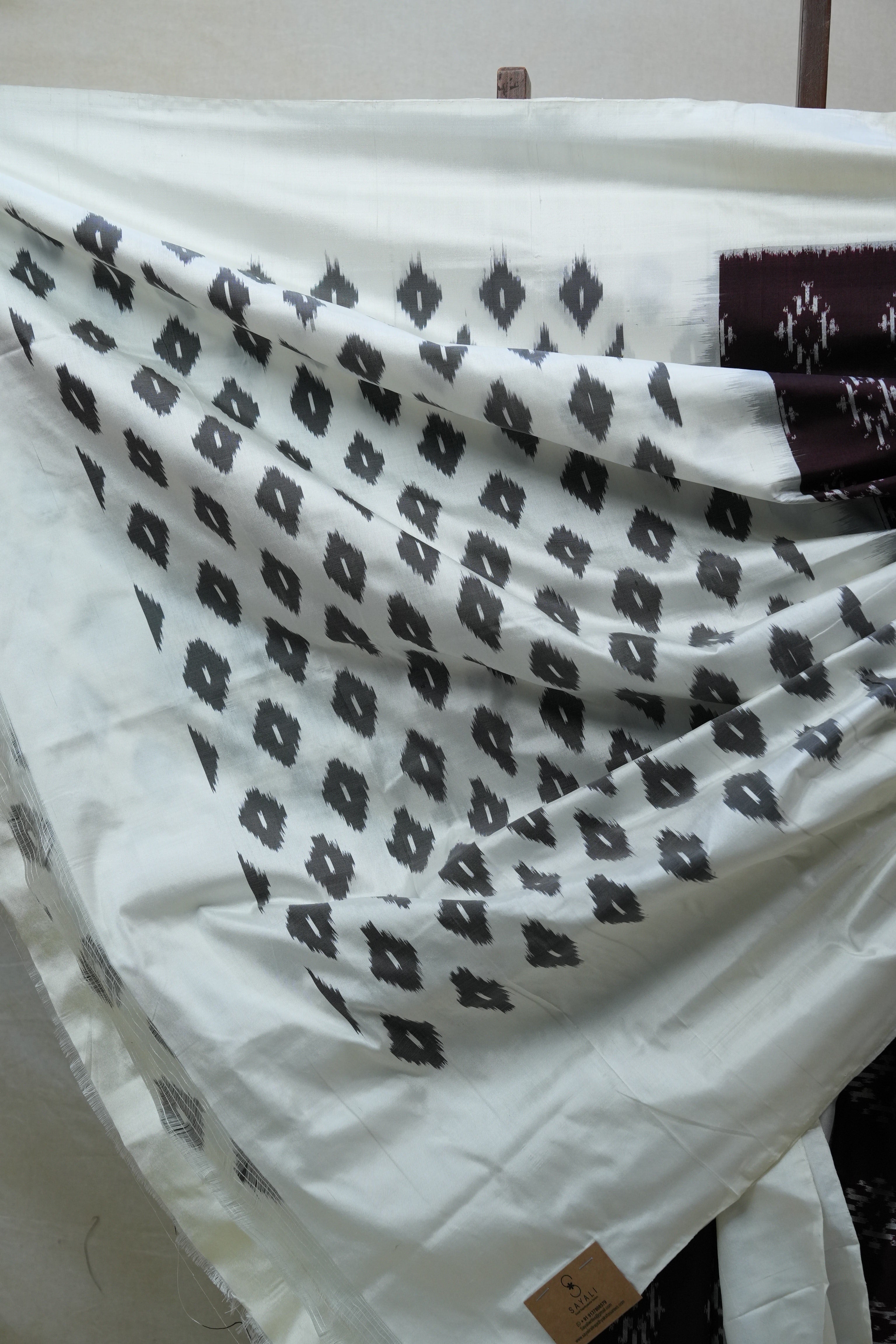 Wine Pochampalli Silk Ikat Saree - SRWPSIS142