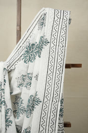 White HBP Cotton Saree - SRWCS2902