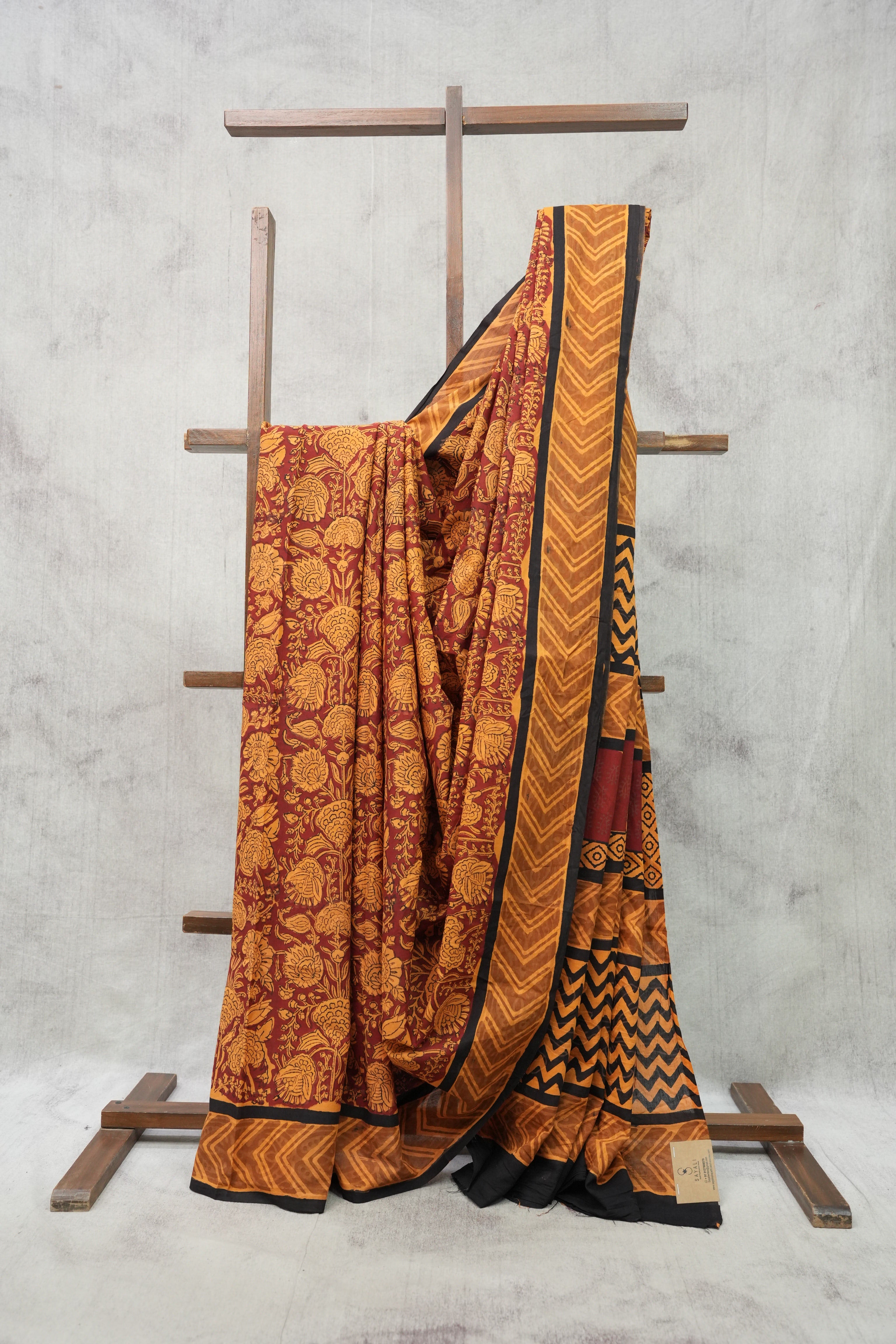 Maroon HBP Cotton Saree-SRMCS2151