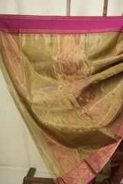 Golden Chanderi Tissue Silk Saree - SRGCTS370