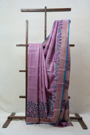Pink Tussar Silk Saree - SRPTSS1383