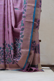 Pink Tussar Silk Saree - SRPTSS1383