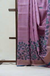 Pink Tussar Silk Saree - SRPTSS1383