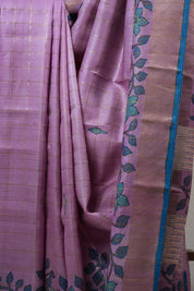 Pink Tussar Silk Saree - SRPTSS1383