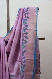Pink Tussar Silk Saree - SRPTSS1383