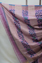 Pink Tussar Silk Saree - SRPTSS1383