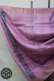 Pink Tussar Silk Saree - SRPTSS1383