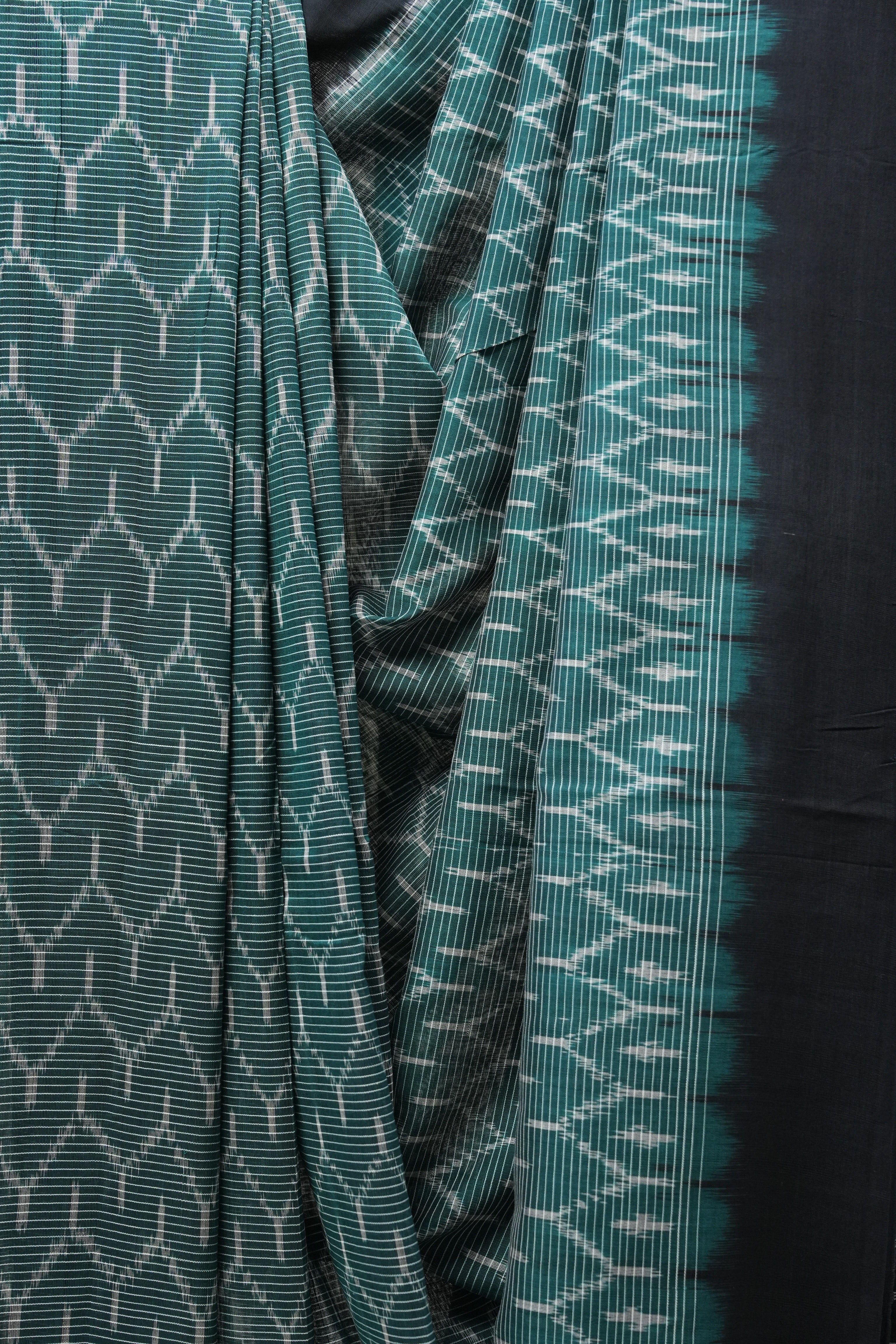 Green Pochampalli Cotton Ikat Saree - SRGPCIS469