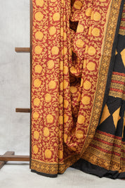 Maroon HBP Cotton Saree-SRMCS2147