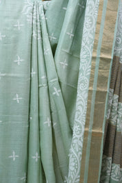 Green Tussar Silk Saree - SRGTSS1382