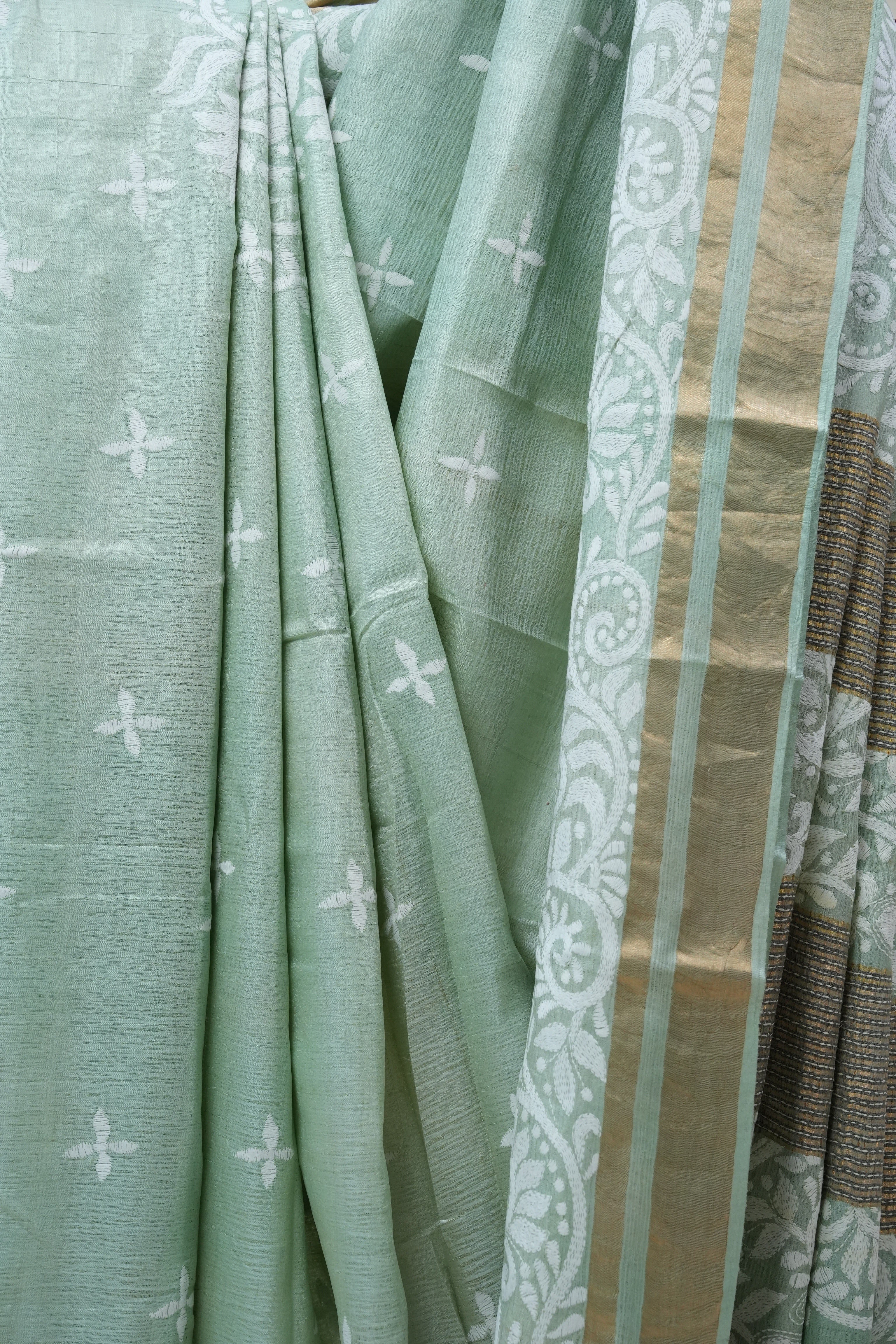 Green Tussar Silk Saree - SRGTSS1382