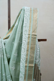Green Tussar Silk Saree - SRGTSS1382