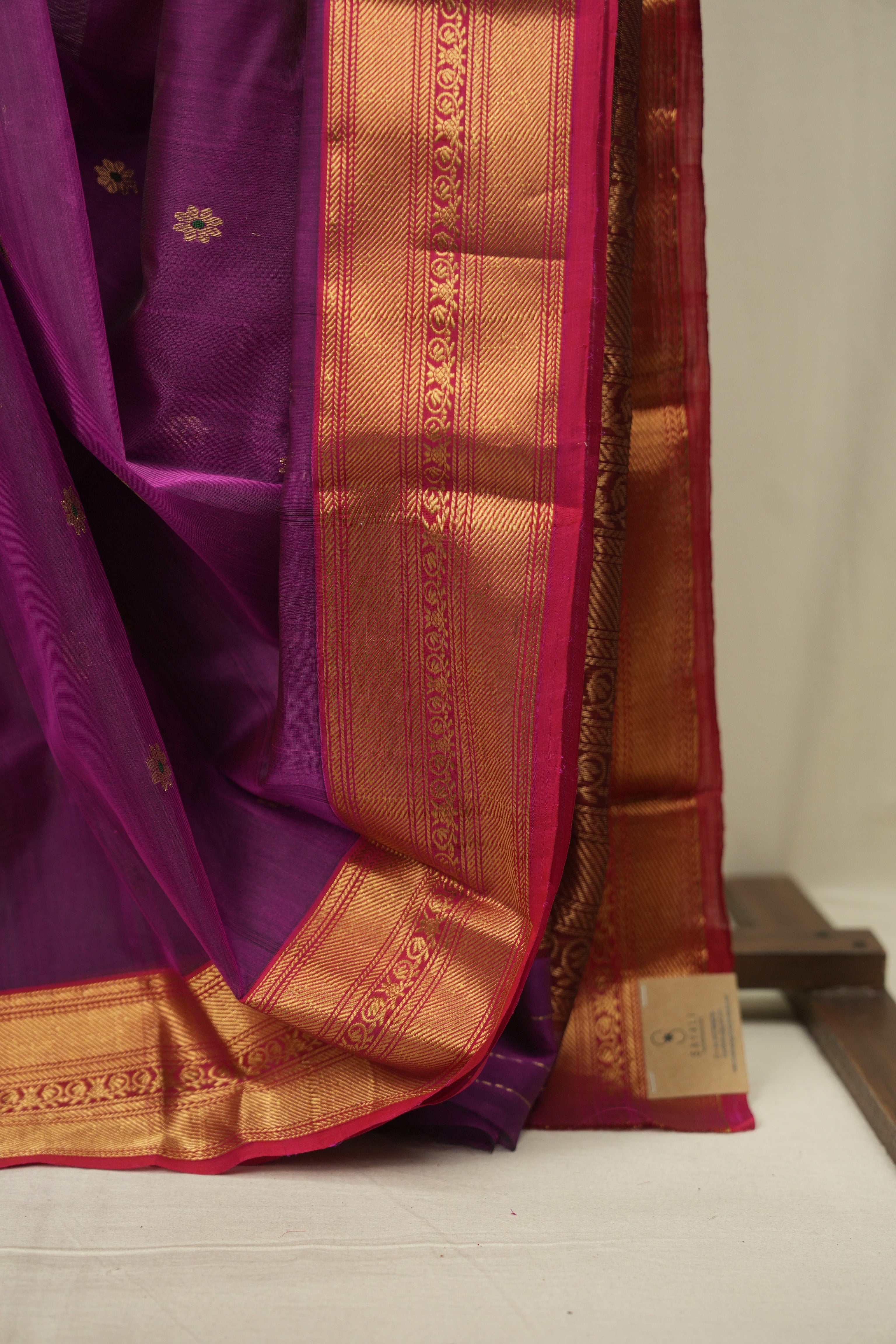 Magenta Chanderi Tissue Silk Saree - SRMCTS381