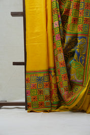 Yellow Tussar Silk Saree - SRYTSS1370
