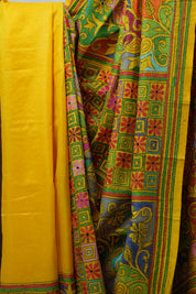 Yellow Tussar Silk Saree - SRYTSS1370