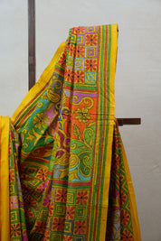 Yellow Tussar Silk Saree - SRYTSS1370