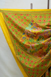 Yellow Tussar Silk Saree - SRYTSS1370