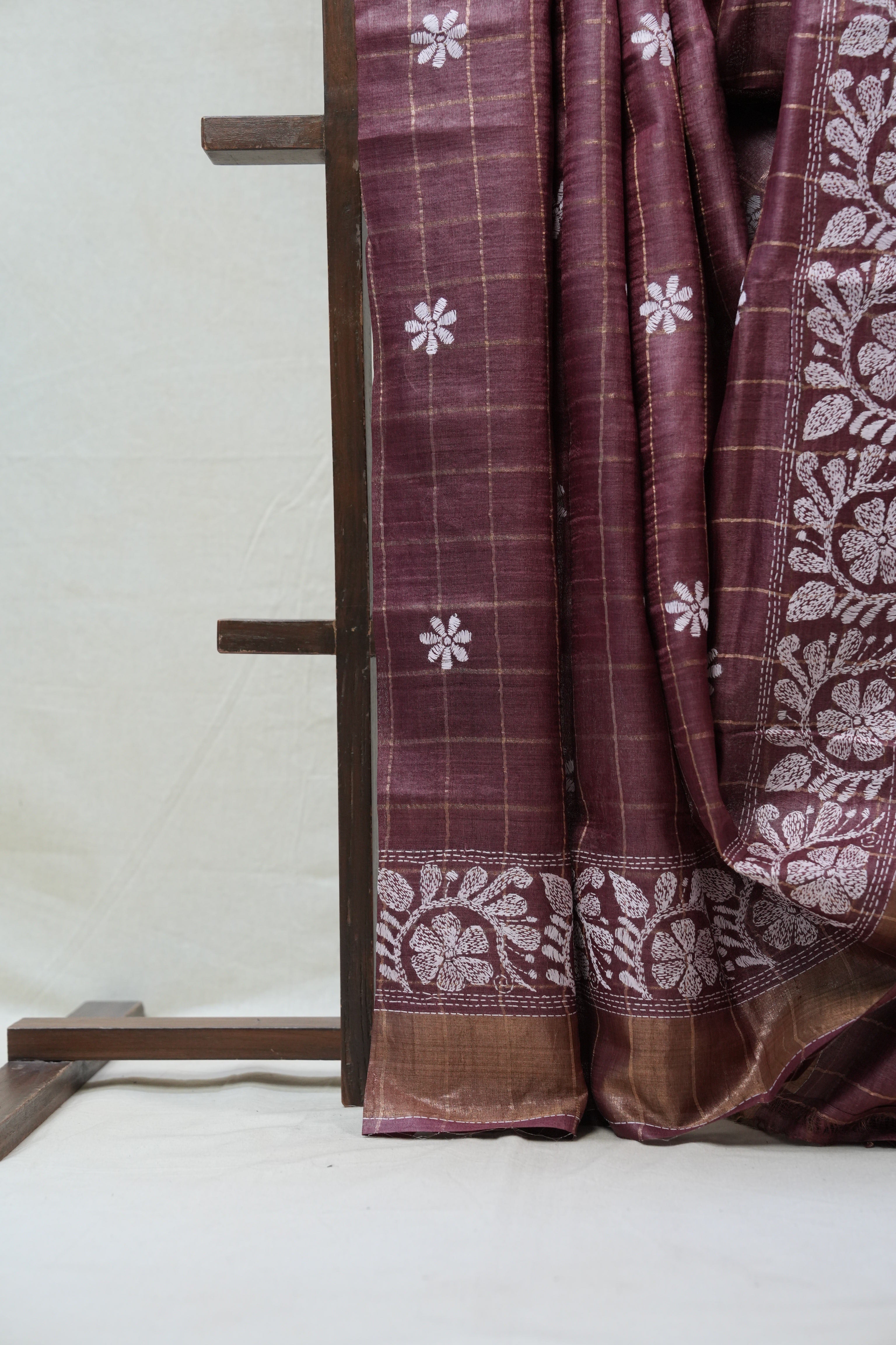 Onion Pink Tussar Silk Saree - SROPTSS1376