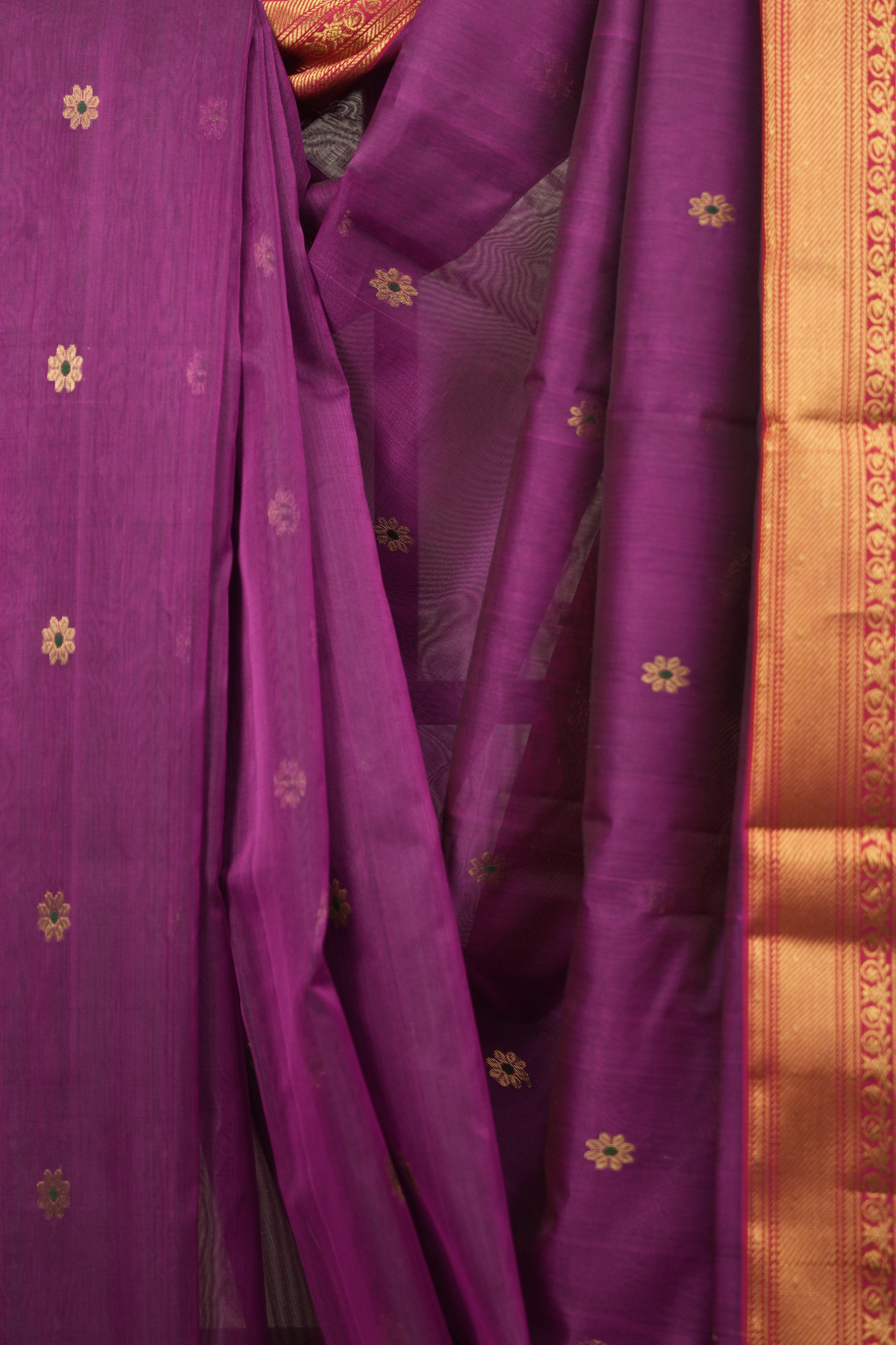 Magenta Chanderi Tissue Silk Saree - SRMCTS381