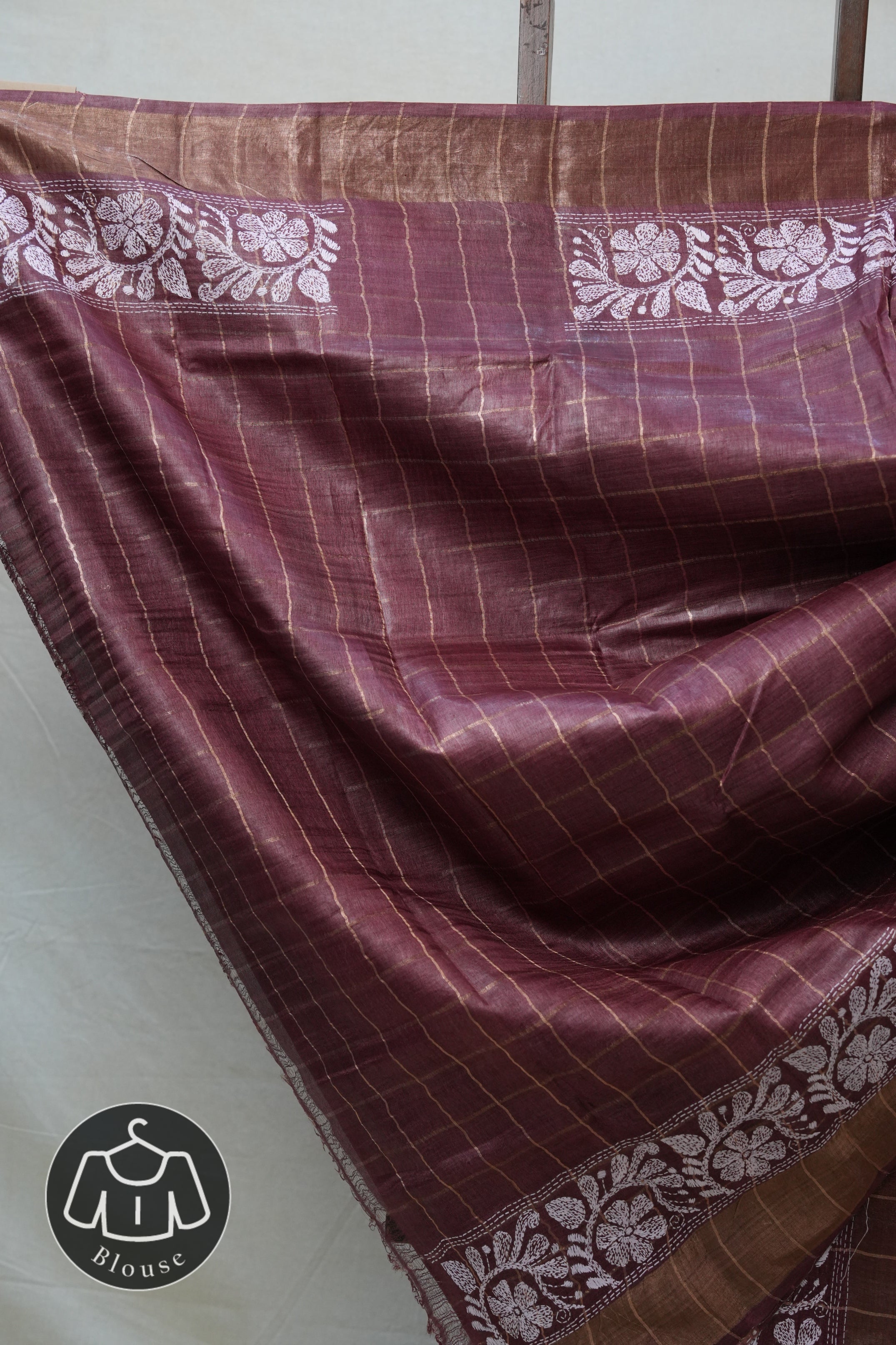 Onion Pink Tussar Silk Saree - SROPTSS1376