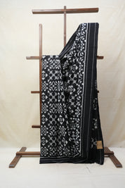 Black Pochampalli Cotton Ikat Saree - SRBPCIS480