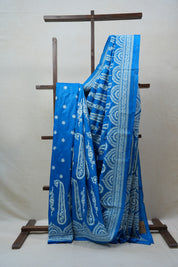 Blue Tussar Silk Saree - SRBTSS1373