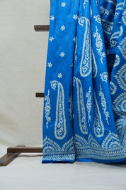 Blue Tussar Silk Saree - SRBTSS1373