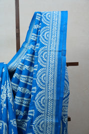 Blue Tussar Silk Saree - SRBTSS1373