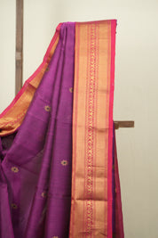 Magenta Chanderi Tissue Silk Saree - SRMCTS381