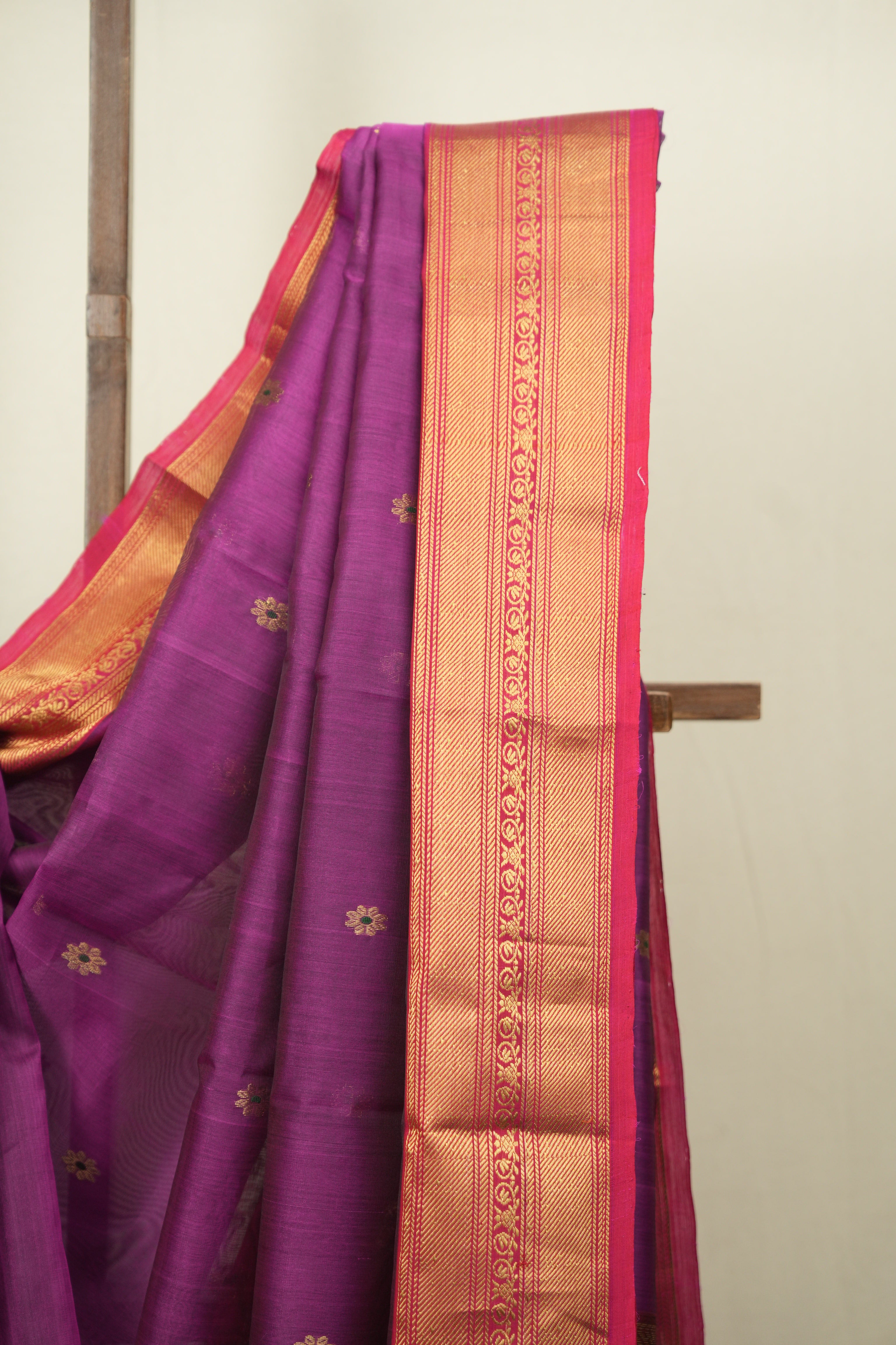 Magenta Chanderi Tissue Silk Saree - SRMCTS381