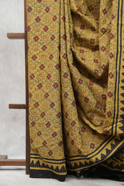 Moss Green HBP Cotton Saree-SRMGCS2141