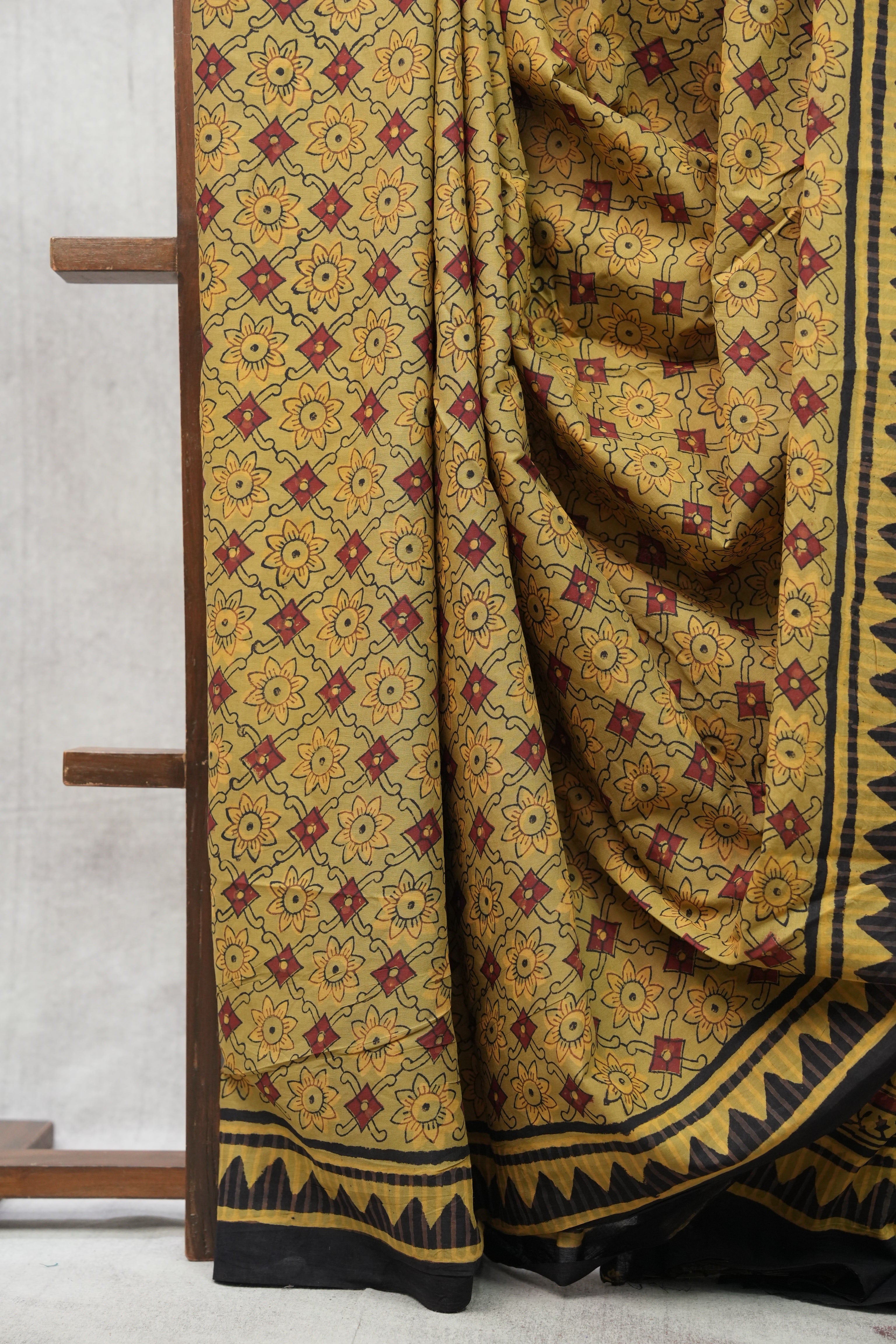 Moss Green HBP Cotton Saree-SRMGCS2141