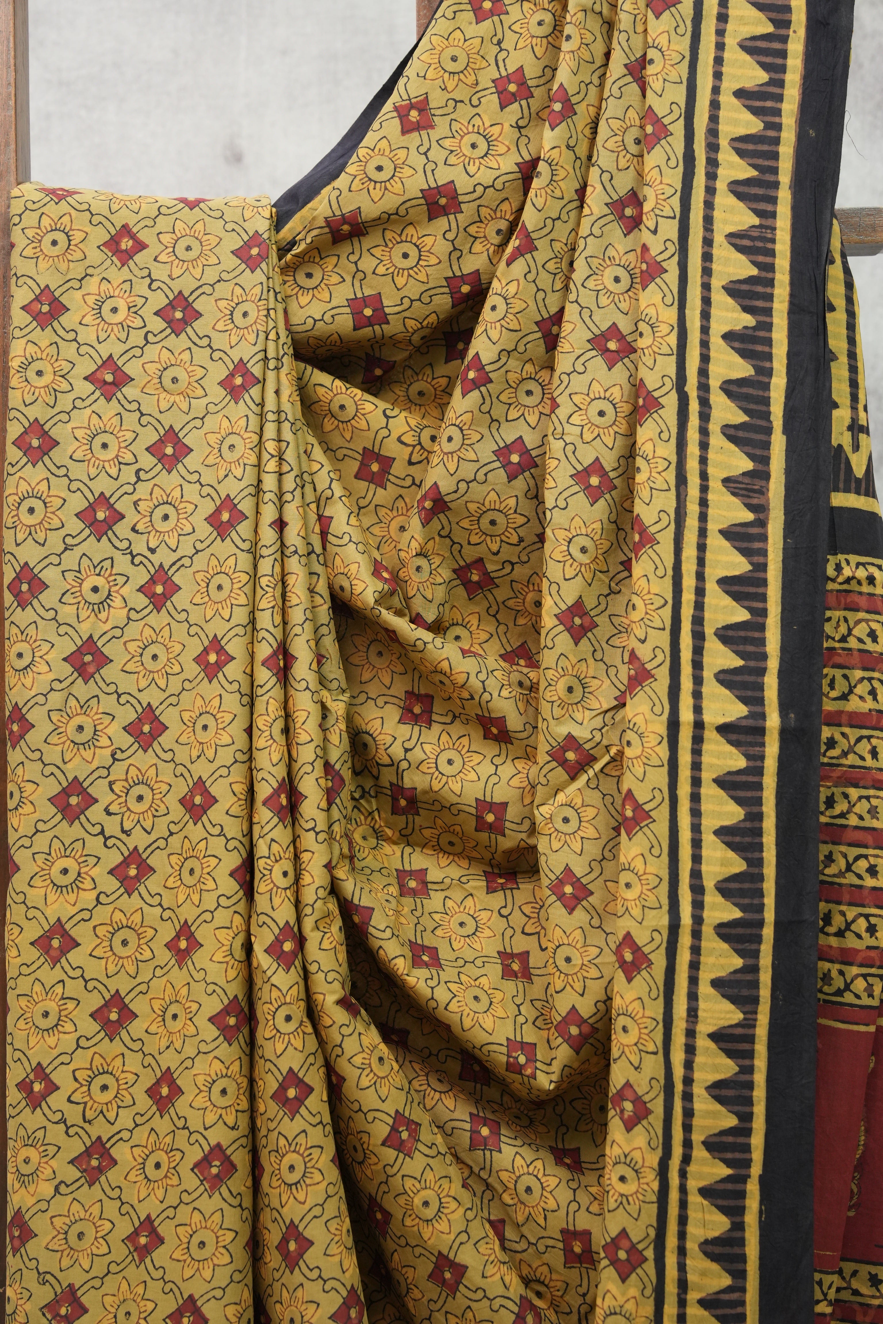 Moss Green HBP Cotton Saree-SRMGCS2141