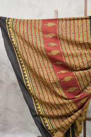 Moss Green HBP Cotton Saree-SRMGCS2141