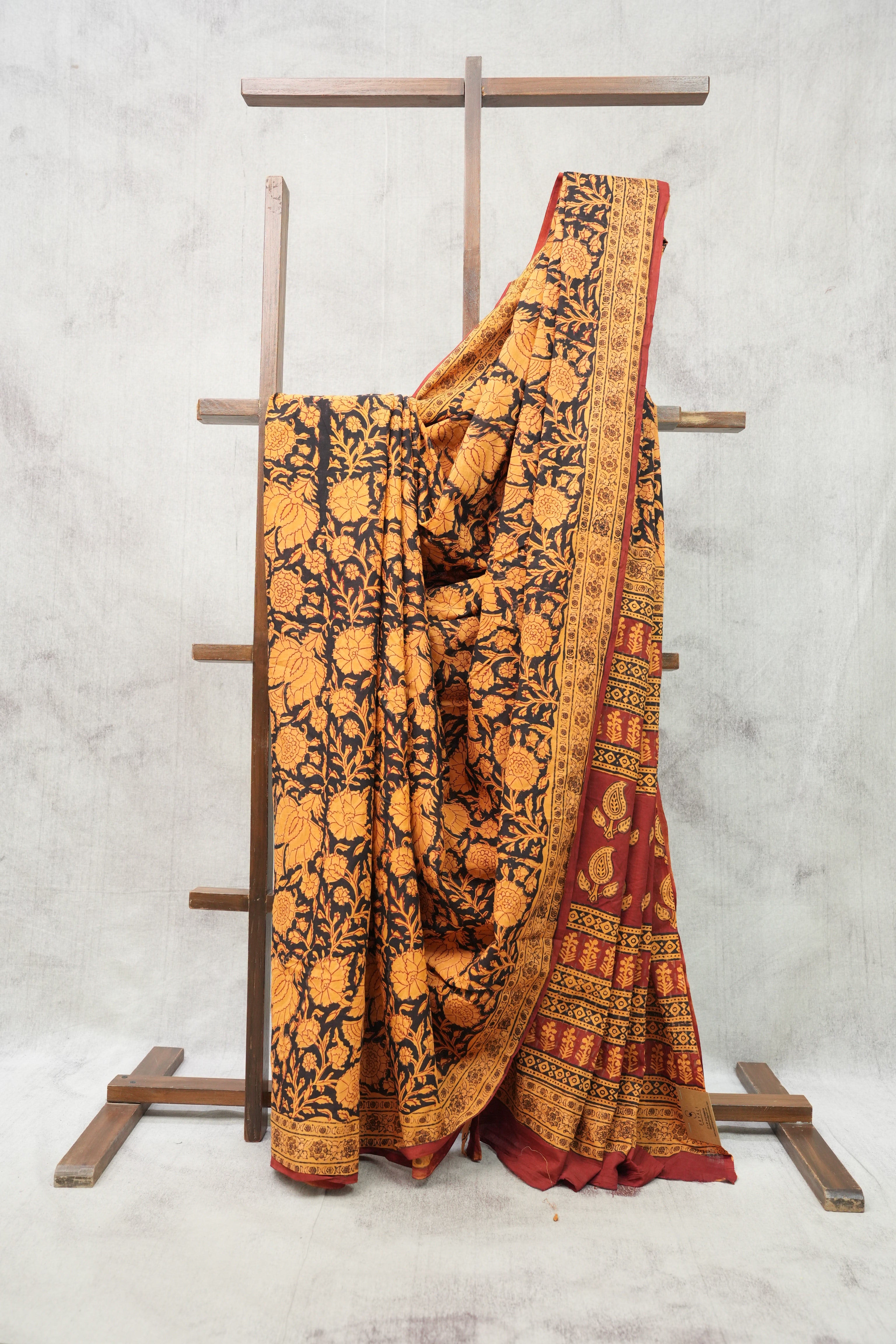 Black HBP Cotton Saree-SRBCS2143