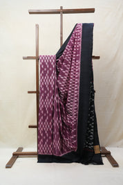 Magenta Pochampalli Cotton Ikat Saree - SRMPCIS479