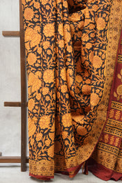 Black HBP Cotton Saree-SRBCS2143