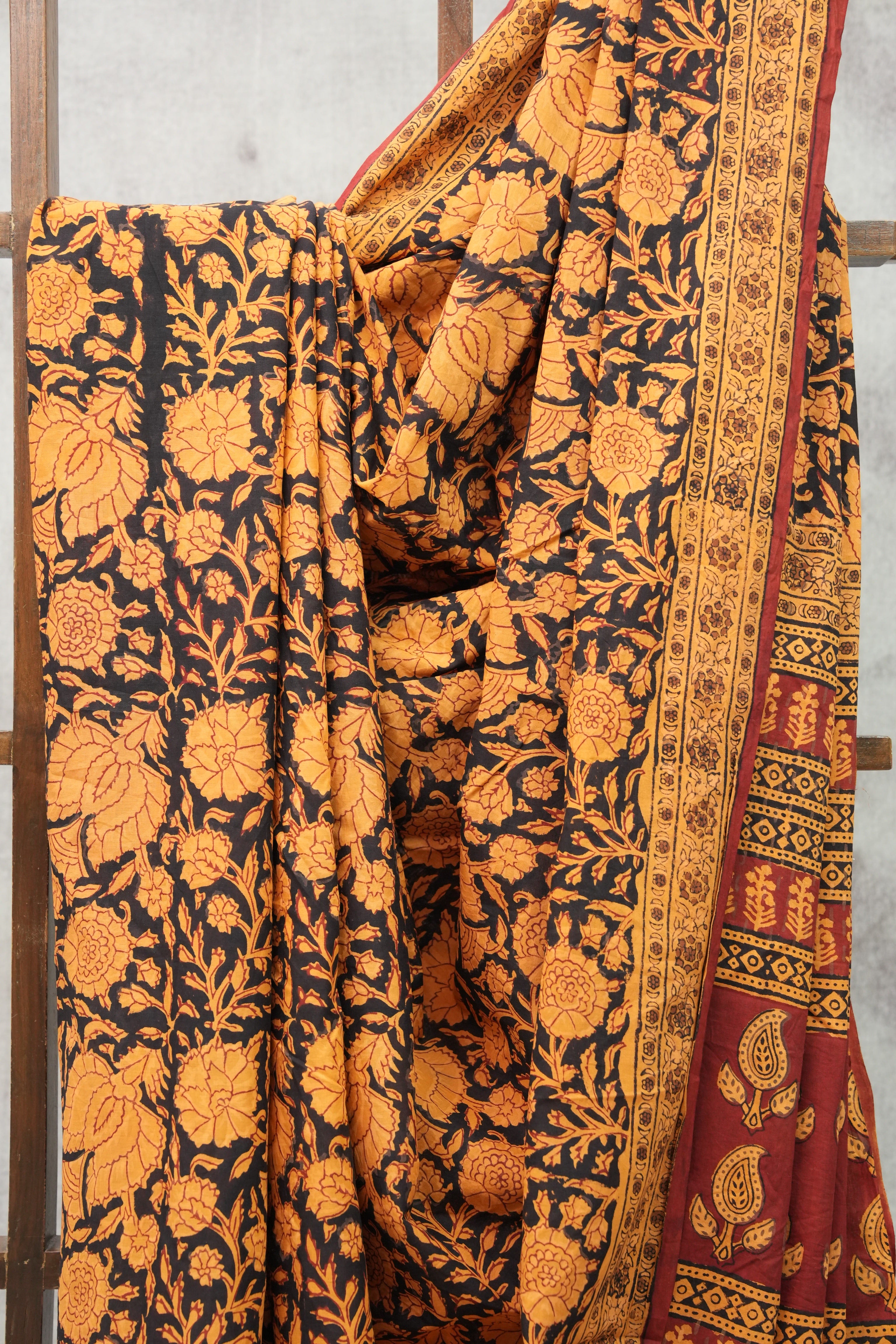 Black HBP Cotton Saree-SRBCS2143