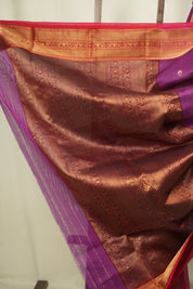 Magenta Chanderi Tissue Silk Saree - SRMCTS381