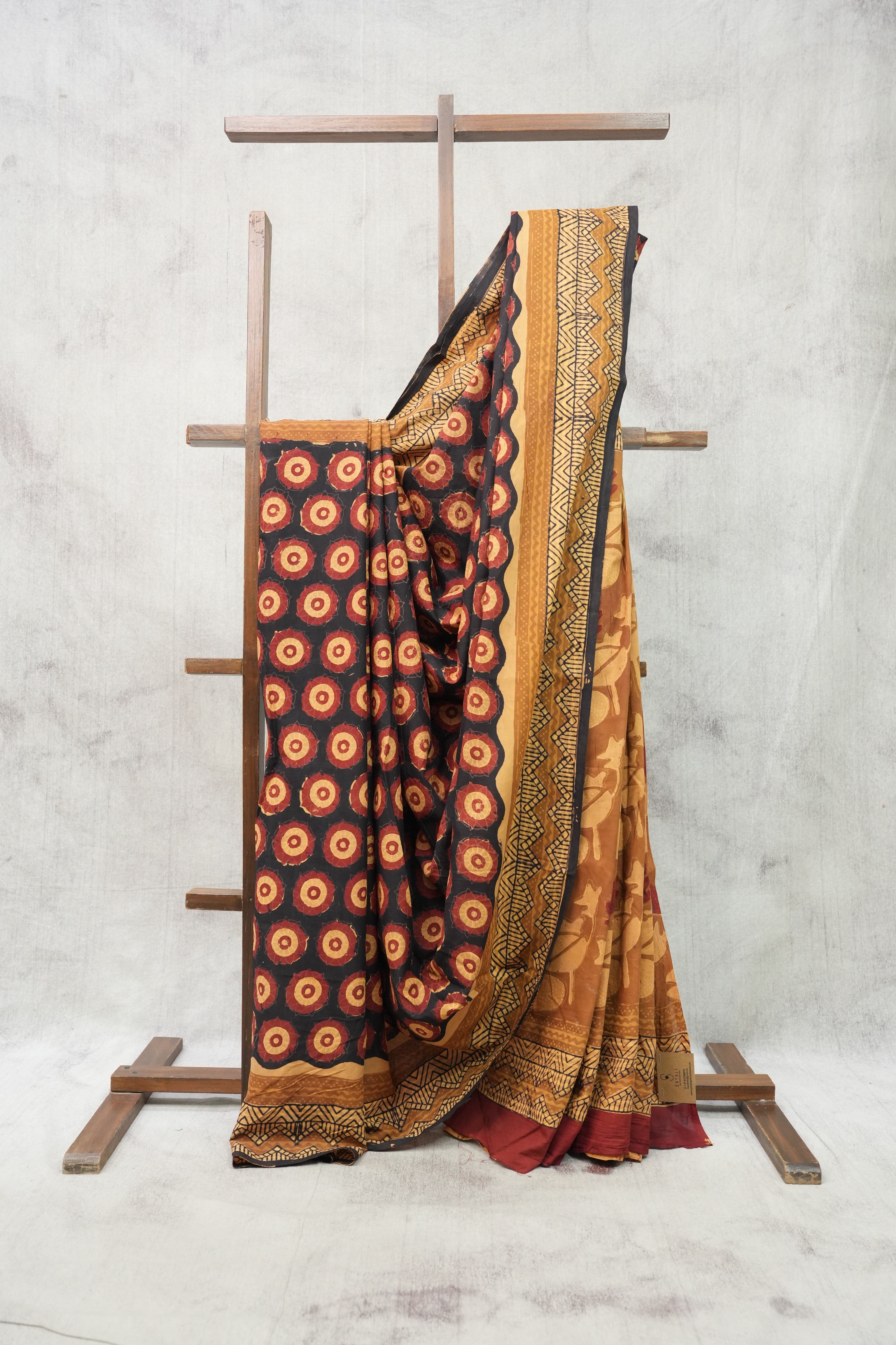Black HBP Cotton Saree - SRBCS2142